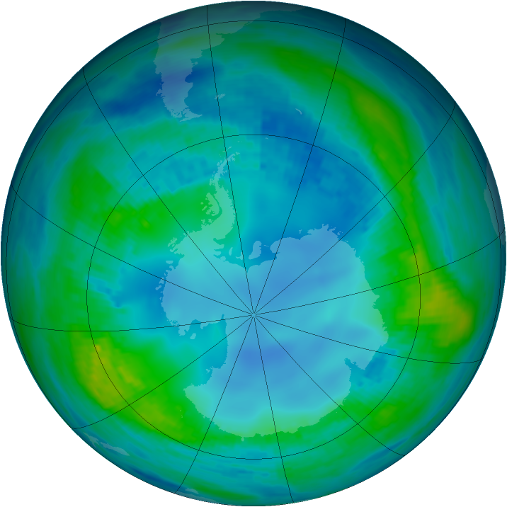 Antarctic ozone map for 06 May 1988